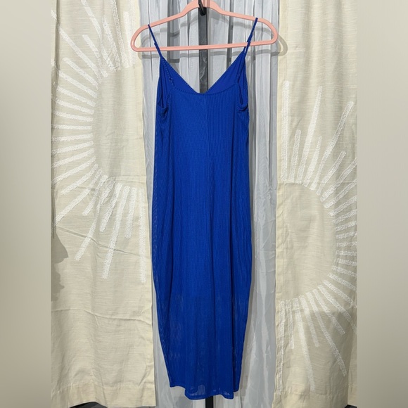 Express Big Button Ribbed Midi Tank Dress - Picture 4 of 5